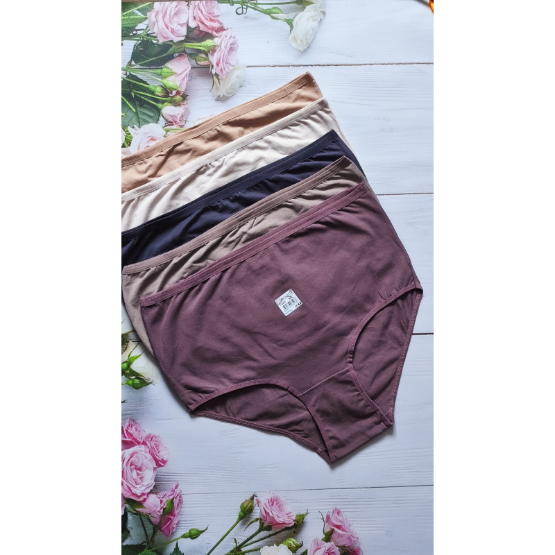Розмір 56 58 набір жіночих бавовняних трусів Nicoletta високої посадки без мережива